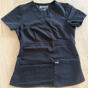 Grey's Anatomy V-Neck Black Scrub Top